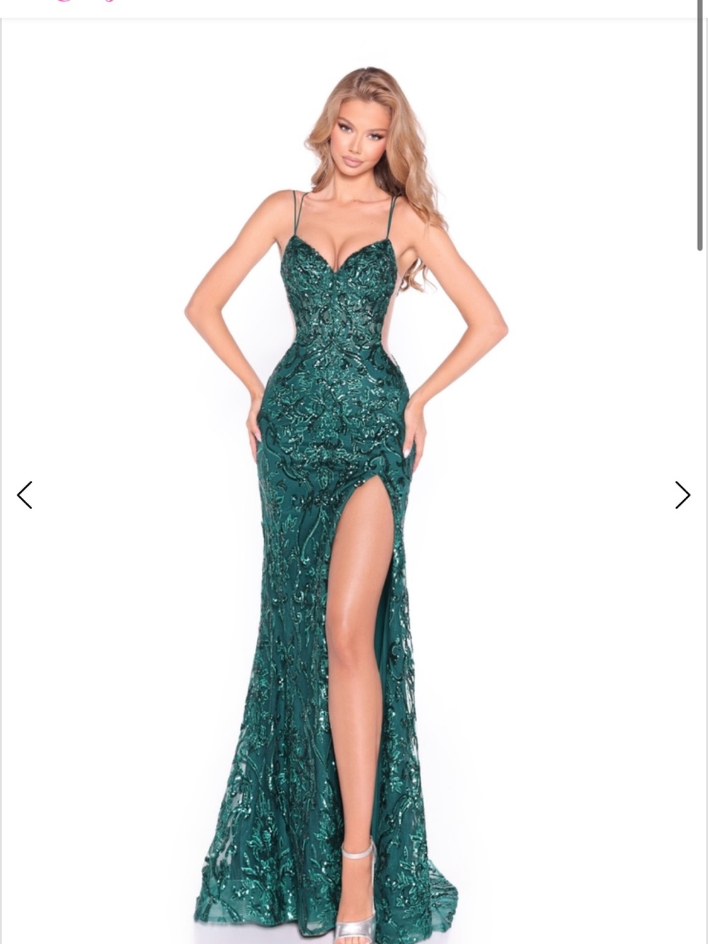 Sequin Black Spaghetti Strap Prom Gown